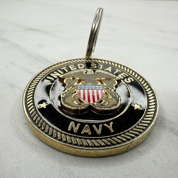 United Sates Navy USN Eagle Flag Keychain Keyring - Picture 6 of 11